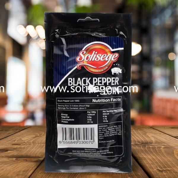 Solisege Black Pepper Loin 150g Packaging Back View
