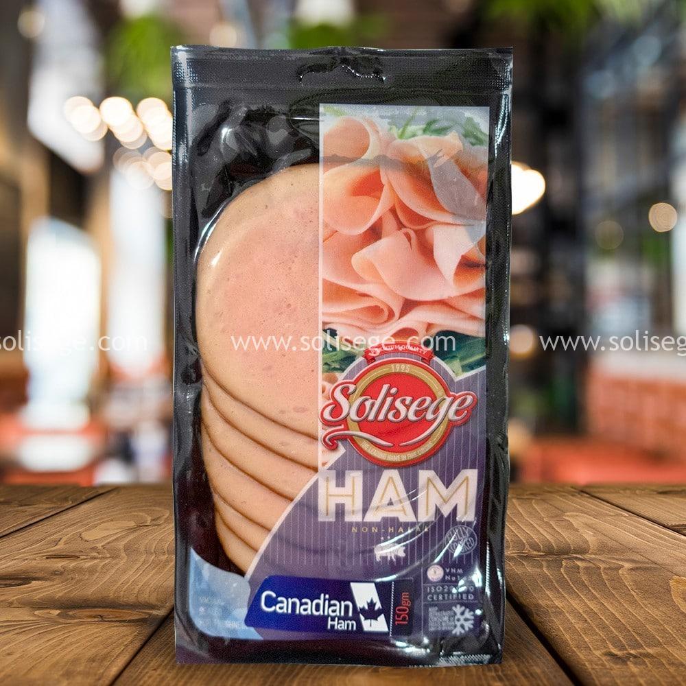 Solisege Canadian Ham 150g Packaging Front View.