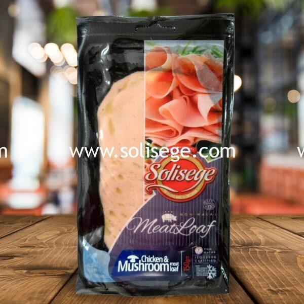 Solisege chicken & mushroom meatloaf 150g packaging front view.