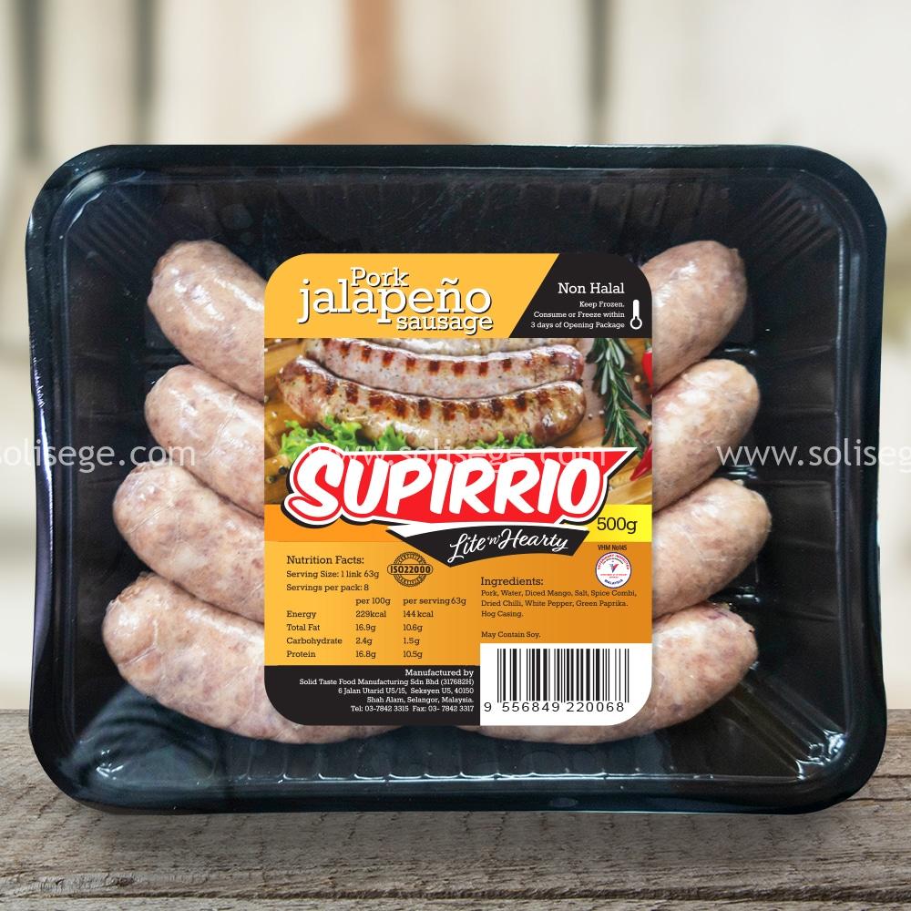 Pork Jalapeno Sausage 500gm - Solisege Fresh Pork Sausages